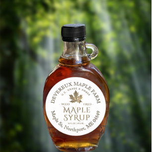 Sticker Rond Feuille d'érable au sucre d'érable au sirop d'érab