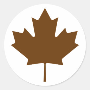 Sticker Rond Feuille d'érable BrownTransp les cadeaux de Zazzle