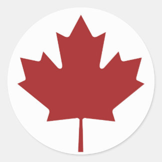 Sticker Rond Feuille d'érable canadienne