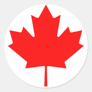 Sticker Rond Feuille d'érable canadienne