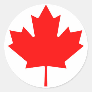 Sticker Rond Feuille d'érable canadienne