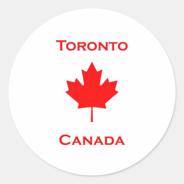 Sticker Rond Feuille d'érable de Toronto Canada (Devant)