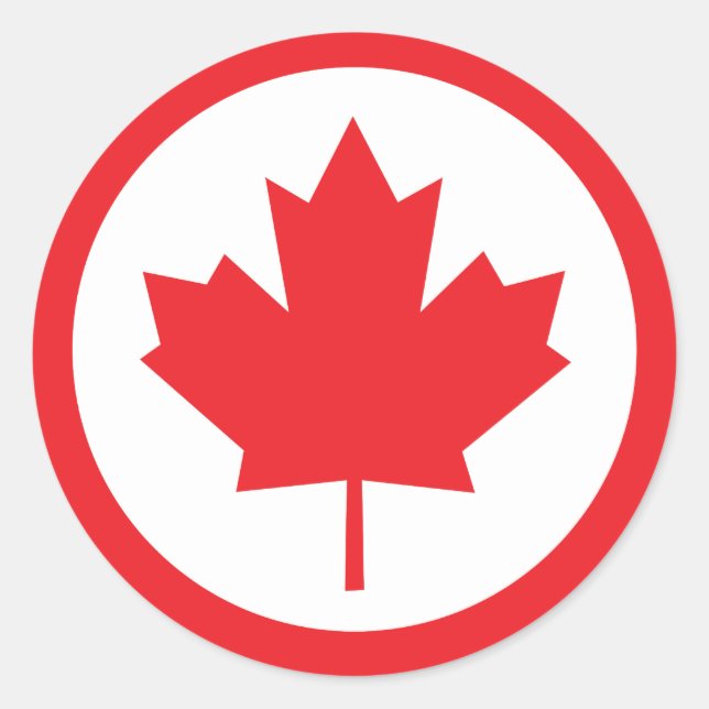 Sticker Rond Feuille d'érable du Canada (Devant)