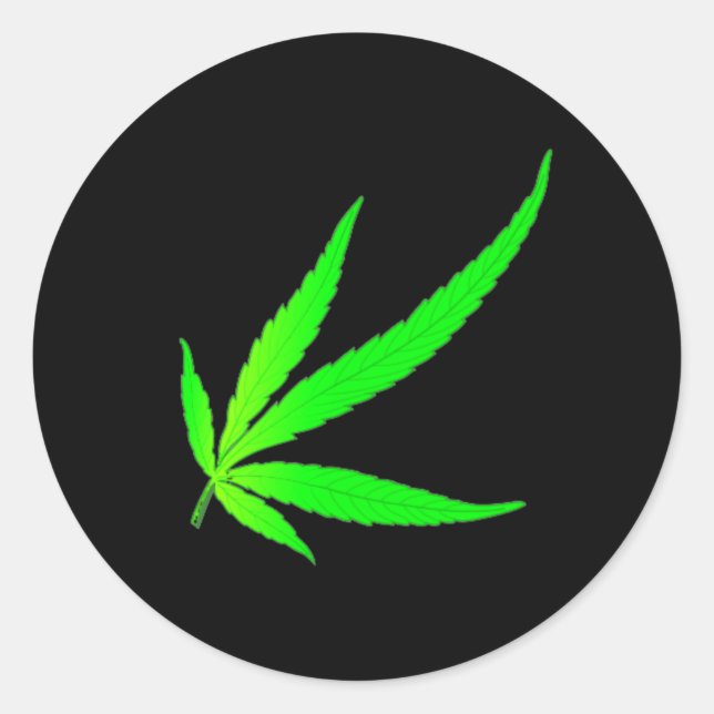 Sticker Rond Feuille d'herbe Abstraite (Devant)
