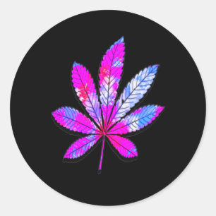 Sticker Rond Feuille d'herbe Abstraite