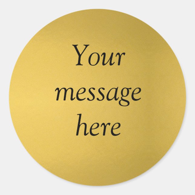 Sticker Rond Feuille d'or ajouter votre message personnalisé he (Devant)
