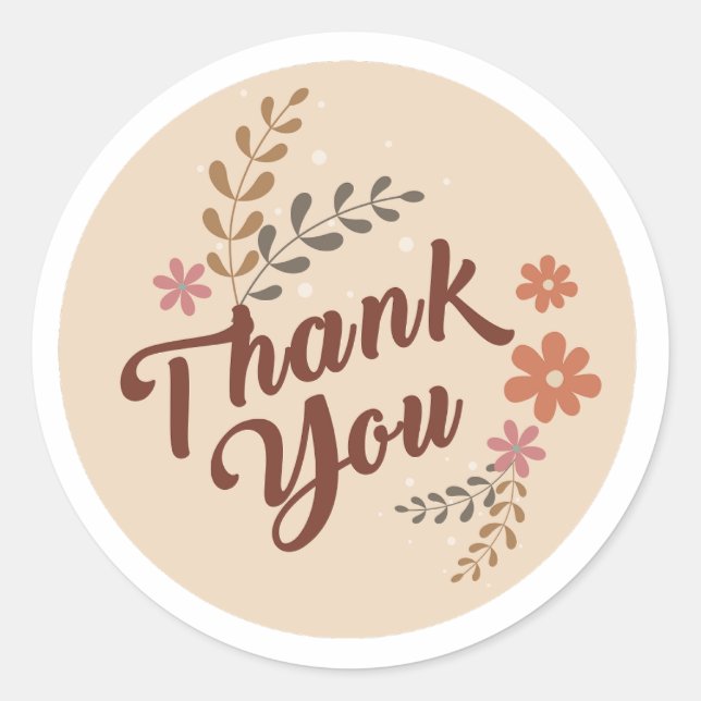 Sticker Rond Feuille esthétique Botanique-Thankyou-Boho de (Devant)