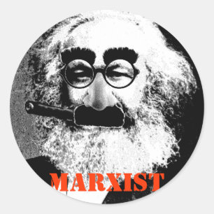 Sticker Rond Feuille "MARXISTE" d'autocollants de Karl de 20
