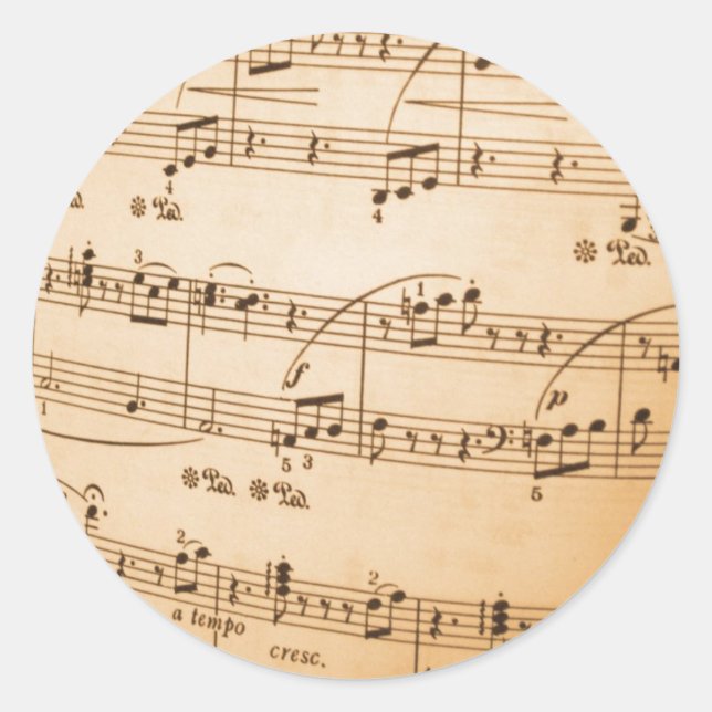 Sticker Rond Feuille Modèle de musique Créez vos propres cadeau (Devant)