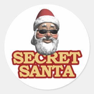 Sticker Rond Feuille secrète de Père Noël d'autocollants