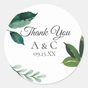 Sticker Rond Feuille verte moderne