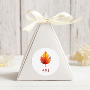 Sticker Rond Feuilles Automne automne rouille Mariage moderne