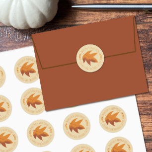 Sticker Rond Feuilles Automne Couple Automne Retourner Adresse