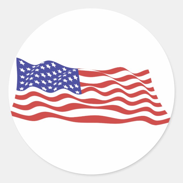 Sticker Rond Feuilles d'autocollants du drapeau américain (Devant)