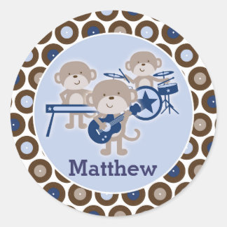 Sticker Rond Feuilles d'autocollants personnalisées Rock Star M