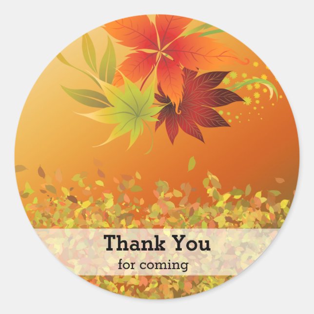 Sticker Rond Feuilles d'automne (Devant)