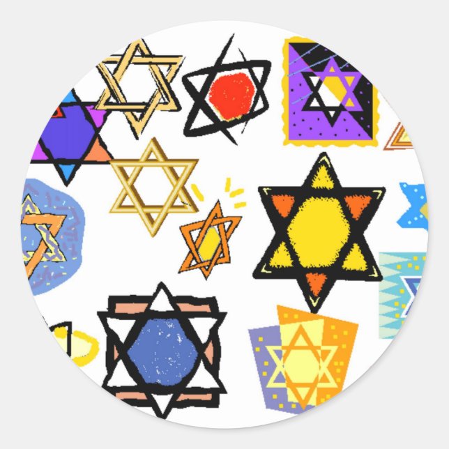STICKER ROND FEUILLES DE CADEAUX HANOUKKA DE 20 OU 6 (Devant)