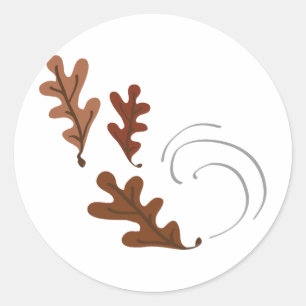 Sticker Rond Feuilles de chêne