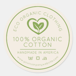 Sticker Rond Feuilles de coton bio dans une entreprise verte