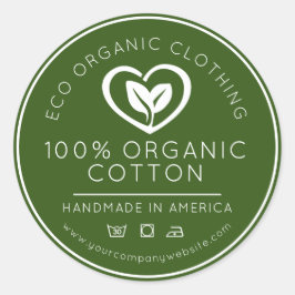 Sticker Rond Feuilles de coton bio dans une entreprise verte