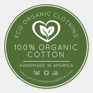 Sticker Rond Feuilles de coton bio dans une entreprise verte