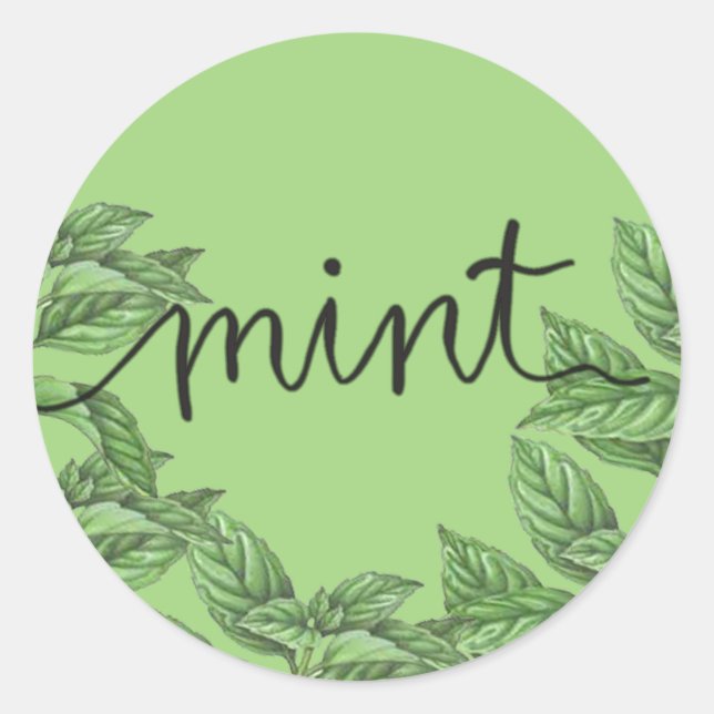 Sticker Rond Feuilles de la monnaie (Devant)