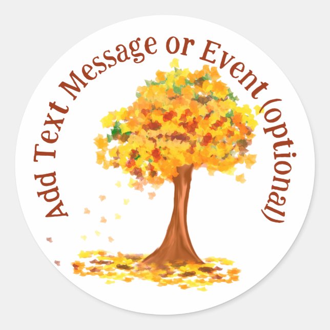 Sticker Rond Feuilles de l'arbre d'automne (Devant)