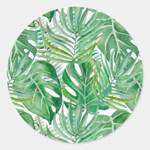 Sticker Rond feuilles de palmiers