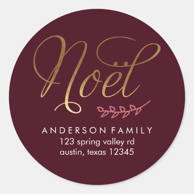 Sticker Rond Feuilles d'hiver (Devant)