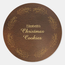 Feuilles dorées élégantes Cookies de Noël marron