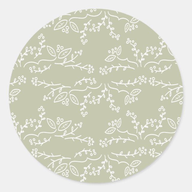 Sticker Rond feuilles et baies (Devant)