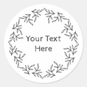 Sticker Rond Feuilles et succursales