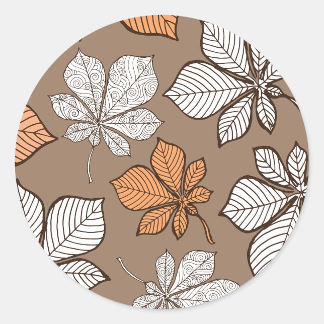 Sticker Rond Feuilles stylisés 7 (Devant)