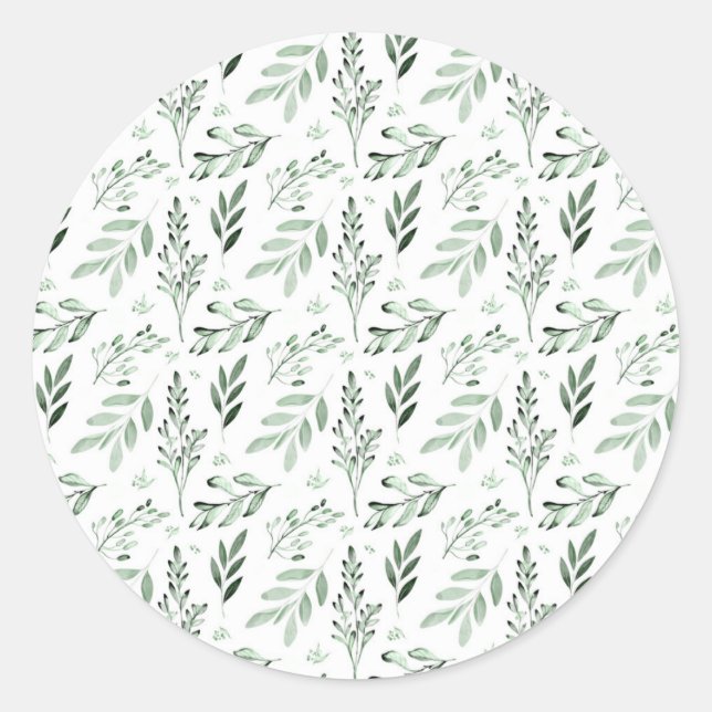 Sticker Rond Feuilles verts (Devant)
