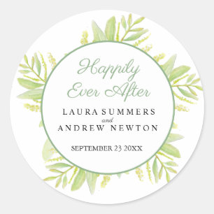 Sticker Rond Feuilles verts eucalyptus heureux après
