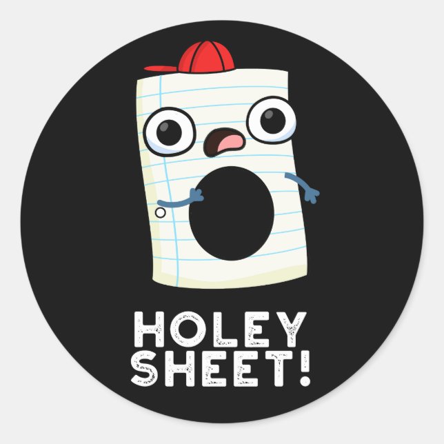 Sticker Rond Feuillet creux Funny Papier Pun sombre BG (Devant)