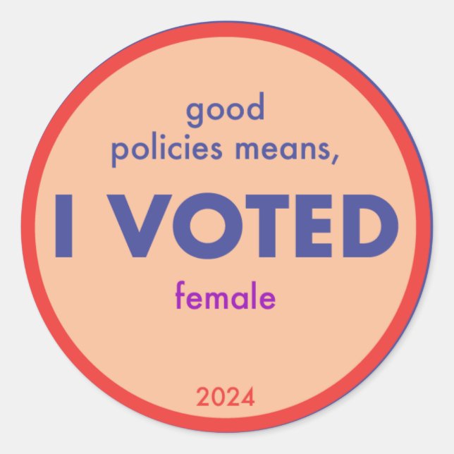 Sticker Rond Feuillet d'autocollant des stratégies que j'ai vot (Devant)