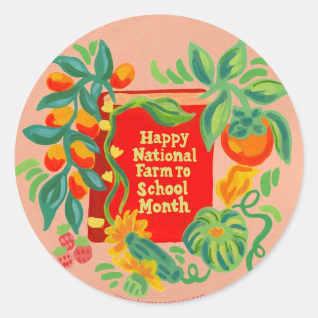Sticker Rond Feuillet d'autocollant du mois de la ferme nationa (Devant)