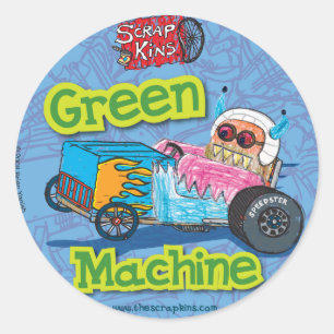 Sticker Rond Feuillet d'autocollants "Machine verte"