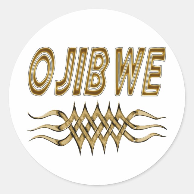 Sticker Rond Feuillet de vignette ou d'autocollant ojibwe (Devant)