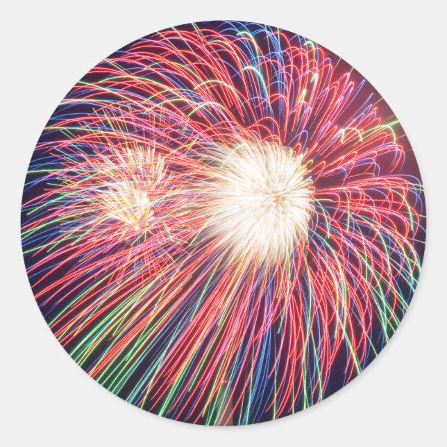 Sticker Rond Feux d'artifice (Devant)
