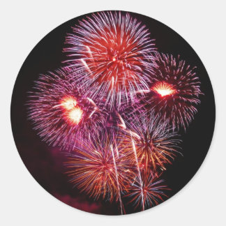 Sticker Rond Feux d'artifice patriotiques de cadeaux de 4