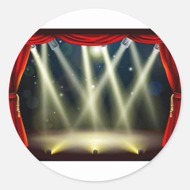 Sticker Rond Feux de théâtre (Devant)