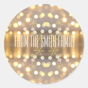Sticker Rond Feux scintillants Noël personnalisé