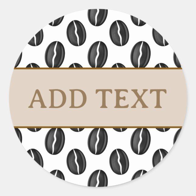 Sticker Rond Fèves de café (Devant)