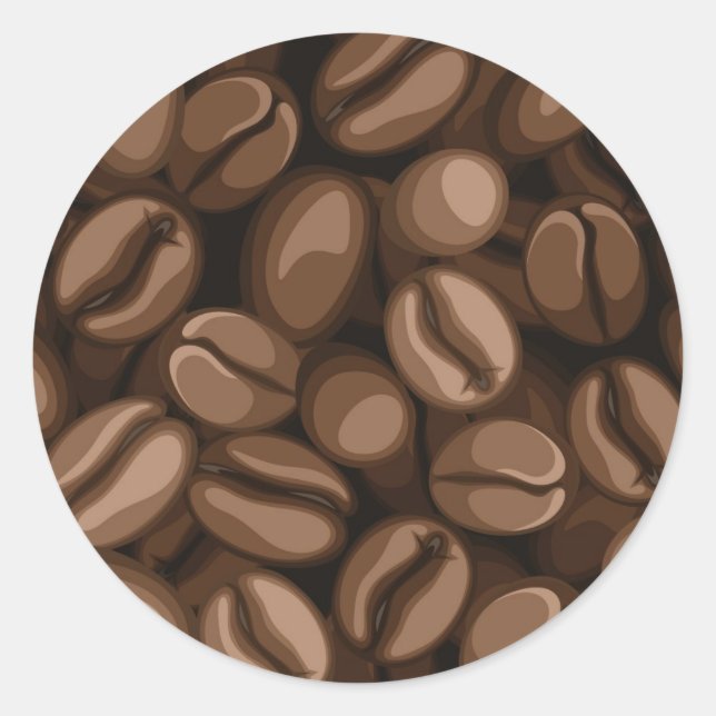 Sticker Rond Fèves de café (Devant)