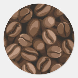 Sticker Rond Fèves de café