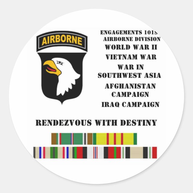Sticker Rond Fiançailles de la 101e division aéroportée (Devant)