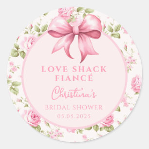 Sticker Rond Fiançailles de Love Shack Fête de Mariage