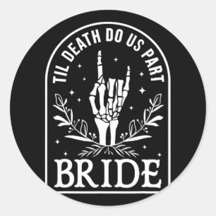 Sticker Rond Fiançailles Mariage de la mariée Halloween Couple 